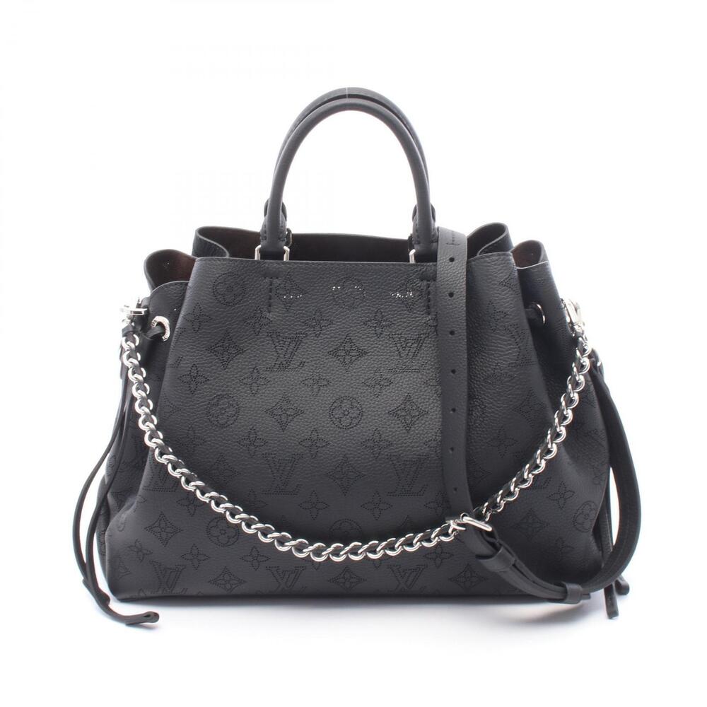 Louis Vuitton Bella Tote Bag Leather Mahina Black